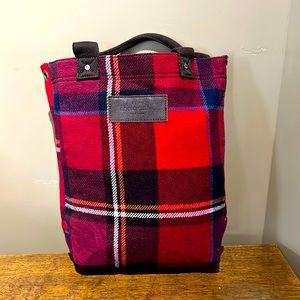 Abercrombie Plaid Wool Tote Bag EUC
